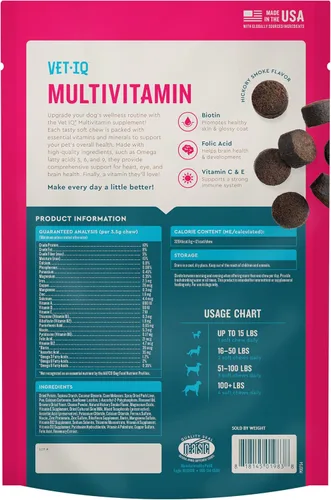 Miniatura 7 de VetIQ Suplemento multivitamínico para perros, apoya la función cerebral activa, el sistema inmunológico y el sistema digestivo, multivitamínico