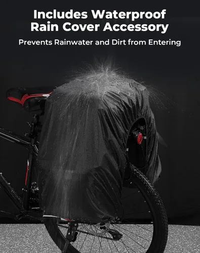 Miniatura 4 de KEMIMOTO Combo de alforjas de bicicleta 3 en 1, bolsa de comestibles para sillín de bicicleta con cubierta impermeable para lluvia, 52 L, gran