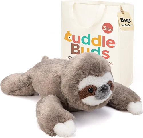 Miniatura 16 de Cuddle Buds Peluche de gato con peso de 3 libras para necesidades sensoriales, peluche grande de gato de 20 pulgadas, animales de peluche