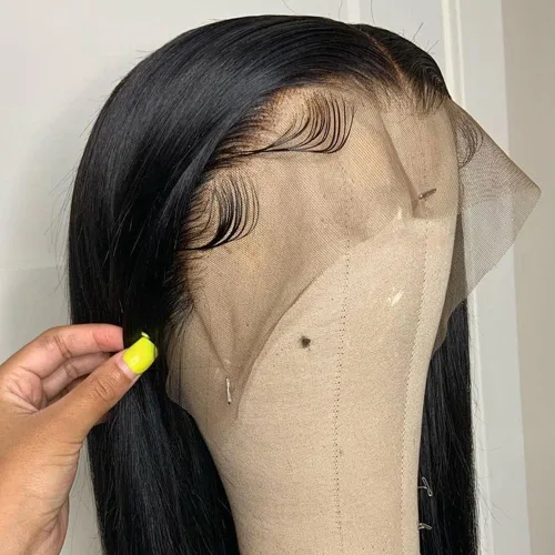 Miniatura 8 de Cierre frontal de encaje HD 13x4 de oreja a oreja recto transparente encaje frontal cierre de cabello humano pre arrancado con pelo de bebé 100% sin
