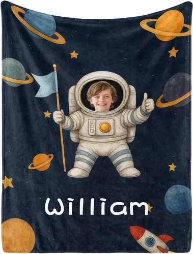 Miniatura 24 de Manta de bebé personalizada con nombre, manta de nombre personalizado para niños, mantas de franela suave en Pascua, regalos personalizados de bebé
