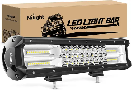 Nilight - 18003C-A barra de luz LED de 15 pulgadas, 216 W, triple fila, haz combinado de luz difusa y concentrada, 21600 lúmenes, súper brillante,