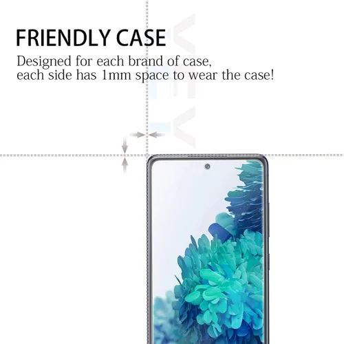 Miniatura 5 de Protector de pantalla de vidrio templado transparente para Galaxy S20 FE HD + protectores de lente de cámara, [2+2 unidades] [vidrio 3D]