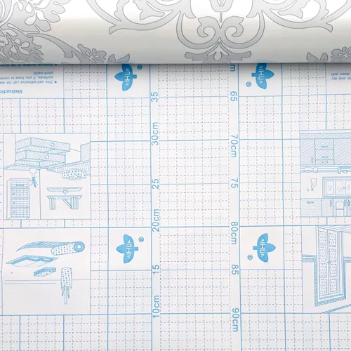 Miniatura 4 de Yifely Papel de estantería floral gris autoadhesivo para revestimiento de estante y cajón, 17.7 pulgadas por 9.8 pies