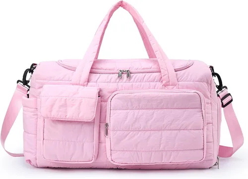 Miniatura 64 de Bolsa de Gimnasio Pequeña para Mujer, Bolsa de Lona de Viaje, Bolsa de Fin de Semana con Compartimento para Zapatos