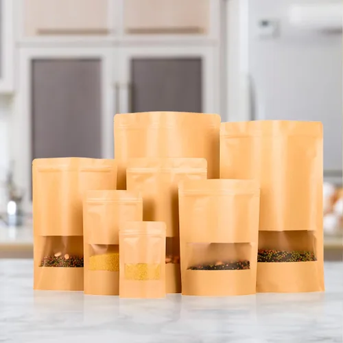 Miniatura 2 de 100 bolsas resellables para almacenamiento de alimentos, bolsas de papel de estraza reutilizables para dulces, galletas, bolsas de papel kraft