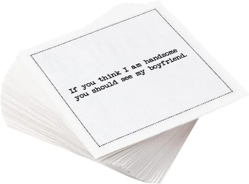 Miniatura 42 de Five Star Funny Dog Quotes Servilletas de cóctel de algodón blanco 50 servilletas de bebidas desechables de lujo con citas ingeniosas de perros