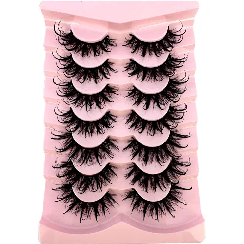 7 pares de pestañas de ojo de gato, pestañas postizas naturales 3D, pestañas postizas 5D esponjosas y suaves cruzadas, pestañas de manga cruzadas,