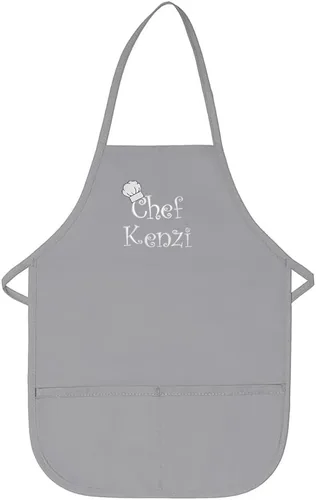 Miniatura 10 de Delantal de chef con cualquier nombre hecho en los Estados Unidos, bordado de primera calidad, para niños, niñas, niños, diversión en la cocina