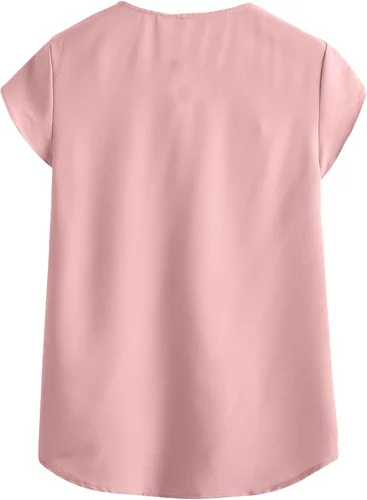 Miniatura 2 de Romwe Women's Elegant Short Sleeve Mock Neck Workwear Blouse Top Shirts