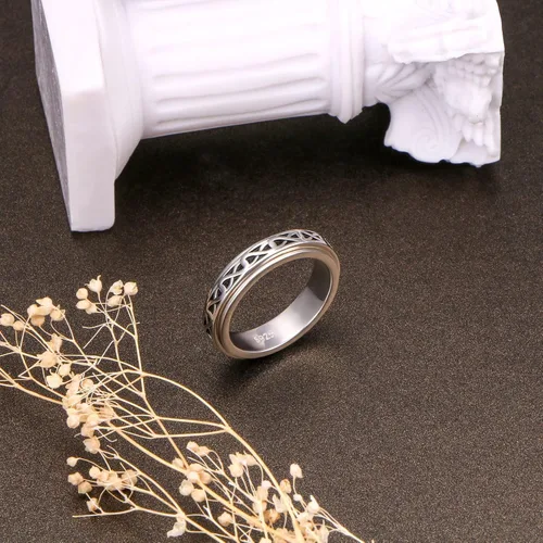 Miniatura 4 de Ladytree Anillo giratorio de plata de ley S925 para ansiedad, anillo inspirador de promesa, ansiedad, preocupación, alivio del aburrimiento, TDAH