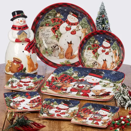 Miniatura 6 de Magic of Christmas - Tazas de muñeco de nieve de 16 onzas, juego de 4 tazas festivas con escenas de animales de invierno caprichosas, perfectas