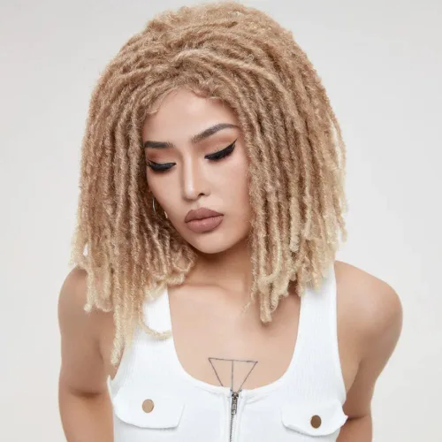 Miniatura 13 de Pelucas de rastas cortas de 6 pulgadas para mujeres y hombres negros con clips, pelucas trenzadas sintéticas con rizos postizos, rizos Afro, rizos