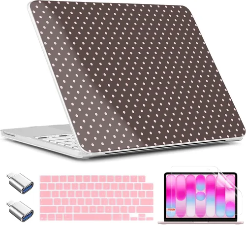 Miniatura 47 de TWOLSKOO Funda para MacBook Neo de 13 pulgadas 2026 A3404 A18 Pro Chip, carcasa rígida de plástico con adaptador tipo C, 2 fundas para cámara web