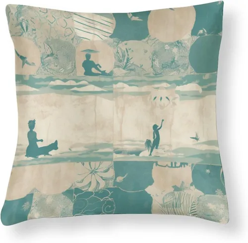 Miniatura 10 de Fundas de almohada cuadradas de satén rústico de dibujos animados con cremallera de 16 x 16 pulgadas, fundas de almohada para sofá, muebles