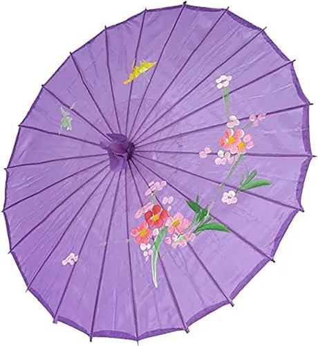 Miniatura 5 de JapanBargain, parasol japonés asiático de nylon chino para fotografía, cosplay, disfraces, boda, fiesta, decoración del hogar, tamaño para niños, 22