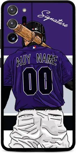Miniatura 13 de Funda de béisbol personalizada con nombre y número para Samsung Galaxy Note 20/20 Ultra 10 Pro Note 9 8, silicona líquida con protección de cámara