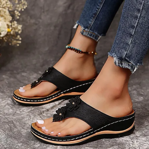 Miniatura 19 de Sandalias planas de verano elegantes para mujer, sandalias ortopédicas para mujer, soporte de arco