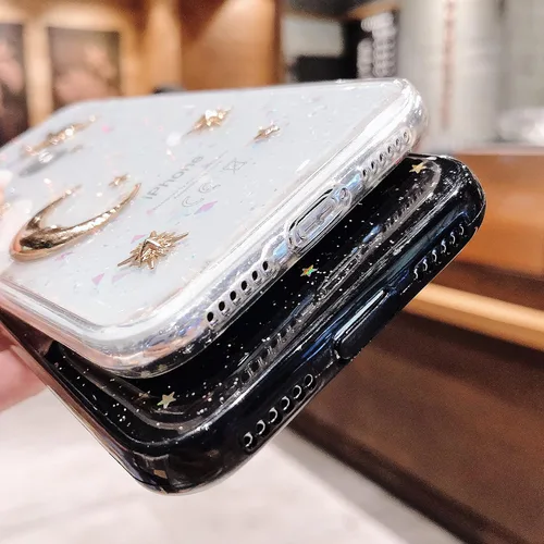 Miniatura 6 de Funda para Apple iPhone 11 Pro Max 3D Bling Planet Glitter con Space Sparkle Moon Star Universe Flexible Soft TPU Protección a prueba de golpes