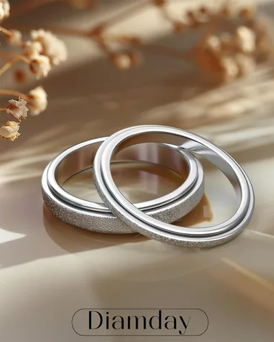 Miniatura 8 de Diamday Anillos antiestrés para mujeres y hombres – Anillo giratorio de acero inoxidable de 2/4 para aliviar la ansiedad y el estrés, con purpurina