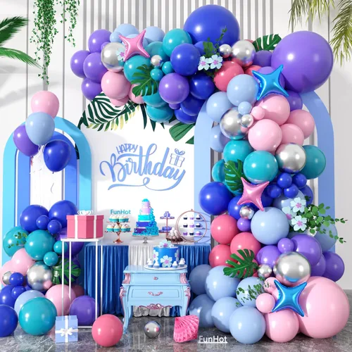 Miniatura 9 de Kit de arco de globos de graduación azul y dorado 2026, decoraciones de graduación 2026, globos dorados del número 2026 con explosión de estrella