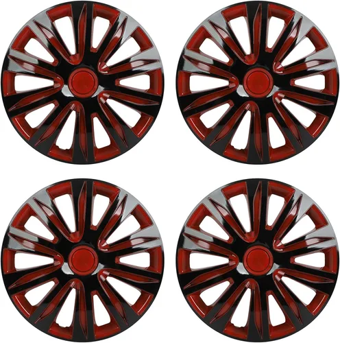 Miniatura 9 de OCPTY 4 unidades de cubiertas de rueda para llantas de coche, 16 pulgadas, tapacubos de rueda de acabado negro brillante y plateado, reemplazos