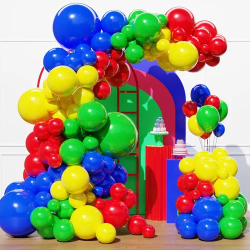 Miniatura 10 de Kit de arco de globos azules y plateados, 129 globos azul marino metálico de diferentes tamaños para decoraciones de fiestas de cumpleaños