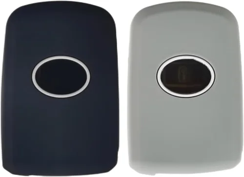 Miniatura 3 de Funda de silicona para llavero con control remoto sin llave, compatible con Toyota Avalon Camry Corolla Highlander RAV4, 4 botones (negro + gris)
