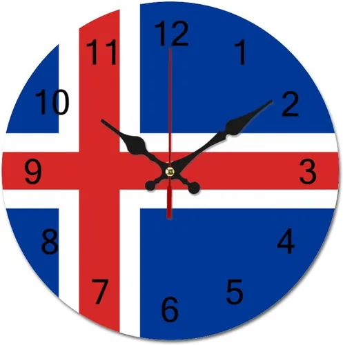 Miniatura 9 de The Flag of Cashmir - Reloj decorativo patriótico, funciona con pilas, 9 pulgadas, silencioso, sin tictac, números arábigos, decoración moderna