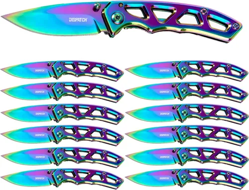 Miniatura 16 de Dispatch Cuchillo de bolsillo plegable con hoja y mango de titanio de color de acero inoxidable 8cr, bloqueo de seguridad integrado para militares