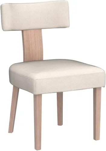 Miniatura 5 de HNY Juego de 6 sillas de comedor de estilo de mediados de siglo, con tapizado en tela de lino de estilo granja, respaldo curvo, para cocina