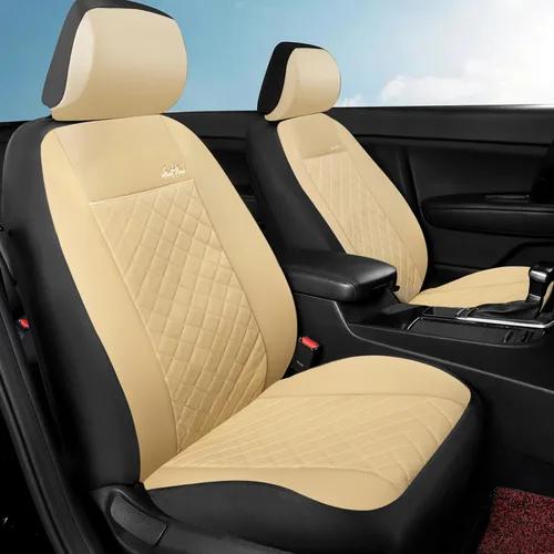 Miniatura 10 de GIANT PANDA Fundas de asiento delantero para asientos de cubeta, fundas de asiento de piel sintética universales para la mayoría de los autos, SUV