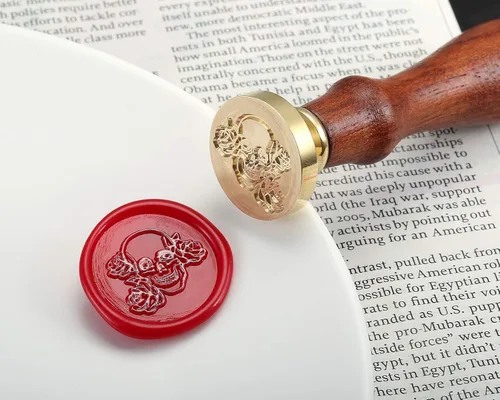 Miniatura 6 de Yoption - Sello de sello de cera con diseño de calavera y rosa, ideal para adornar sobres, invitaciones, paquetes de vino