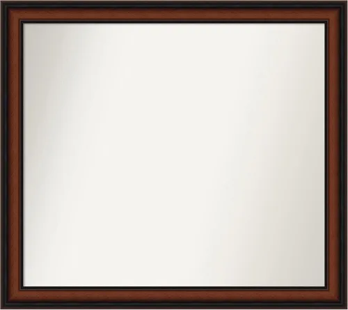 Amanti Art Espejo de pared personalizado no biselado (24 x 27 pulgadas), marco estrecho de nogal chipre - varios tamaños personalizados - Espejo de