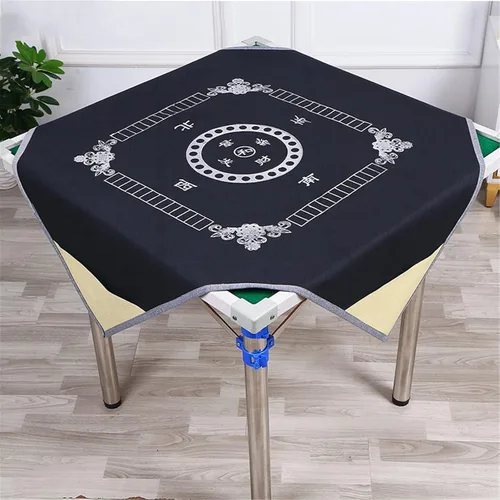 Miniatura 8 de Mahjong - Tapete antideslizante para mesa de póquer de Mahjong Majiang, Paigow, juego de cartas, 39.37 x 39.37 pulgadas (39.4 x 39.4 in)