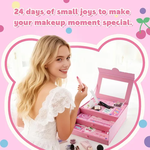 Miniatura 5 de Glam Code Calendario de Adviento de maquillaje de 24 días 2025, juego de regalo de maquillaje para adolescentes y mujeres adultas, calendario de Rosa