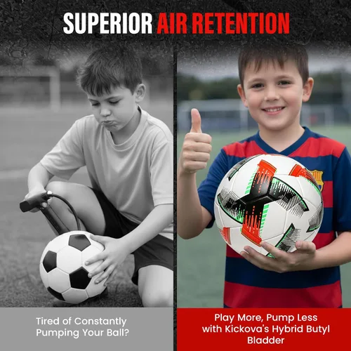 Miniatura 3 de Balón de fútbol profesional tamaño 4 y 5 – Pelota de entrenamiento y partido sin costuras para jóvenes, niños y adultos, piel sintética impermeable