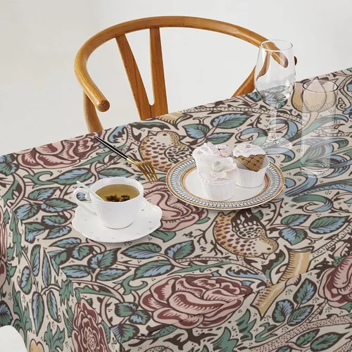 Miniatura 53 de Mantel Floral Retro de Pájaros, Diseño Original Bohemio William Morris Estampado Cubierta de Mesa para Hogar Picnic Fiesta Comedor Cocina William
