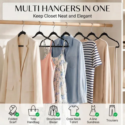 Miniatura 6 de SMARTOR Plastic Hangers 20 Pack - Thin and Slim Design for Space Saving Organizer - Heavy Duty Durable Closet Organizers and Storage with 360 Swivel