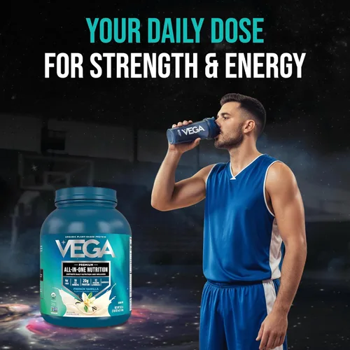 Miniatura 9 de Vega Todo en Uno Nutrición Orgánica - 20 g de proteína de guisante a base de plantas, vainilla francesa, 43 porciones, vitaminas A y C, probióticos