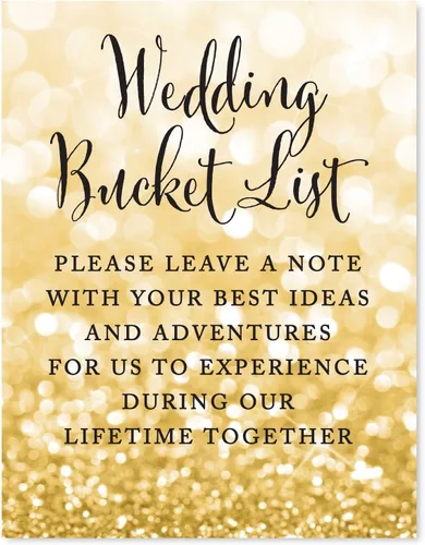 Miniatura 131 de Andaz Press Letreros de fiesta de boda, purpurina dorada brillante, 8.5 x 11 pulgadas, resalta tu versículo bíblico favorito para el nuevo Mr. &