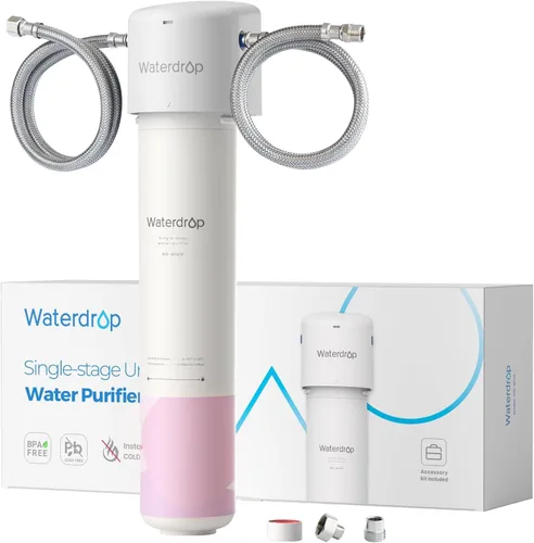 Waterdrop BFU1 Filtro de agua para baño, para el cuidado facial, agua suave, enriquecido con estroncio Lavabo de baño White-Direct Connect para el