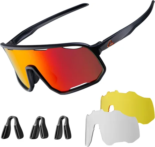 Miniatura 8 de ROCKBROS Polarized Sunglasses for Men Women UV400 Protection Cycling Running MTB Biking Baseball Softball Glasses 3 Lenses Azul profundo
