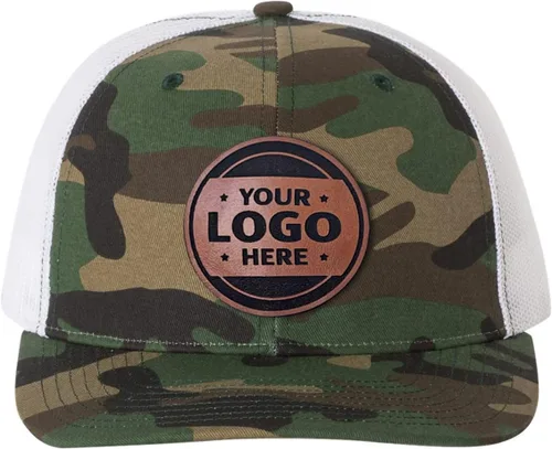 Miniatura 20 de Sombrero de parche de cuero de camionero personalizado grabado con láser