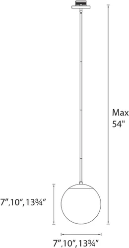 Miniatura 2 de WAC Lighting dweLED, Niveous 7in LED colgante 2700K en latón envejecido