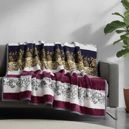 Miniatura 18 de DaDa Bedding - Manta de franela de visón sintético, estilo victoriano, vintage, susurrante, crepúsculo, sedosa, suave, lujosa, brillante, a rayas