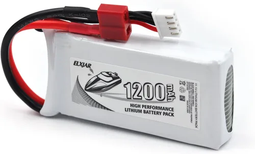 Miniatura 7 de Coonyard Paquete de 2 baterías LiPo de 11.1 V 1200 mAh 30C con enchufe en T de repuesto para WLtoys WL915 WL915-A RC Racing Boat