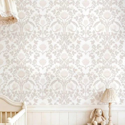 Miniatura 14 de YXTII Papel tapiz de 393.7" x 17.3" para despegar y pegar, papel tapiz floral rosa para dormitorio, papel decorativo para pared