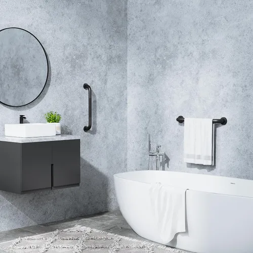 Miniatura 7 de FANHAO Paquete de 2 barras de agarre para ducha, barra de agarre de baño de acero inoxidable de 16 pulgadas con agarre moleteado antideslizante