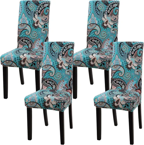 Miniatura 18 de Fundas para silla de comedor Yisun, fundas elásticas para silla de comedor, funda protectora para silla de comedor, mezcla de poliéster, Beige